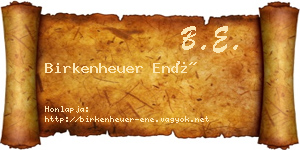 Birkenheuer Ené névjegykártya